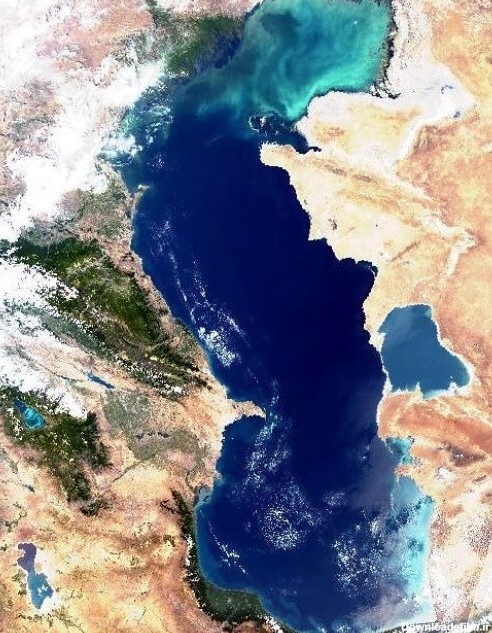 تصویر دیدنی دریای خزر و دریاچه ارومیه از نگاه ماهواره سنتیل-۳