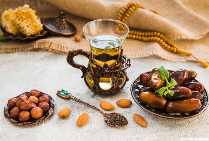 چای - خرما - غذا - سفره - غذاهای ماه رمضان افطاری -  افطاری ساده و کم هزینه