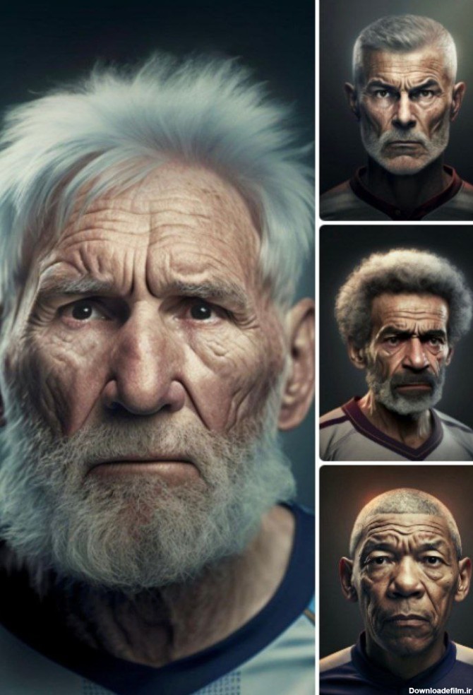 شبیه‌سازی چهره رونالدو، مسی و امباپه در دوران پیری! / عکس
