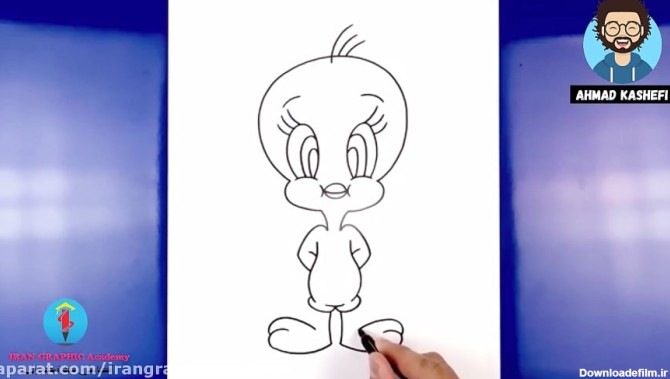 آموزش نقاشی جوجه طلایی کارتونی - آموزش نقاشی برای کودکان