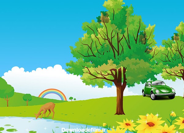 نقاشی های کودکانه از طبیعت چهار فصل برای رنگ آمیزی و ایده | جدول یاب