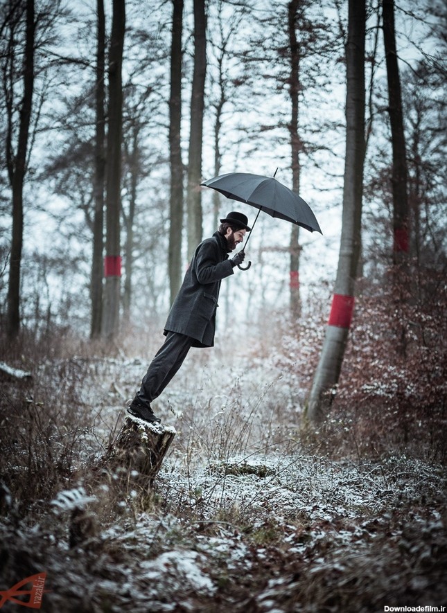 عکس جالب مرد تنها در باران | عکس عاشقانه | گالری عکس | آوازک