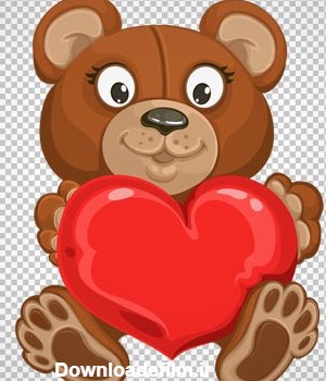 کاراکتر کارتونی دوربری شده خرس عروسکی و قلب (Photos tagged with Happy Valentine's Day PNG)