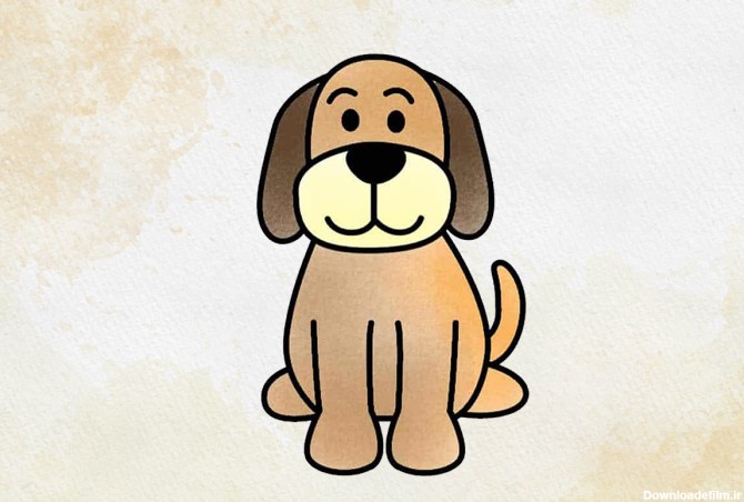 نقاشی سگ کودکانه با آموزش ویدئویی