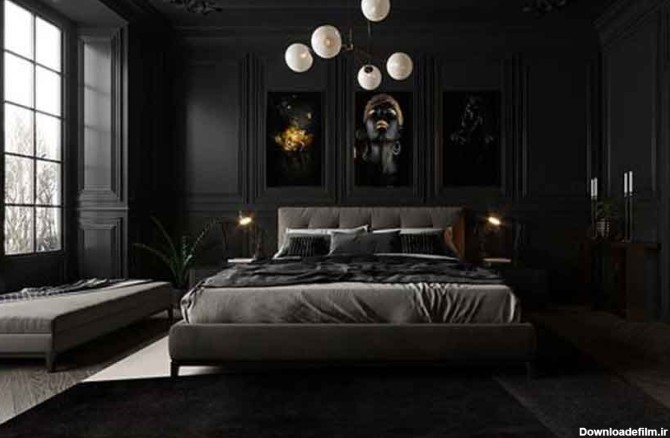 ده مدل اتاق خواب با رنگ مشکی و تیره