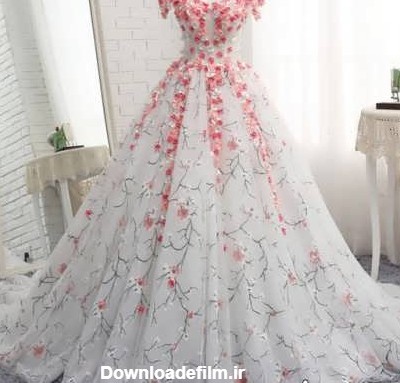مدل لباس عروس گل دار با طرح های شیک و متفاوت