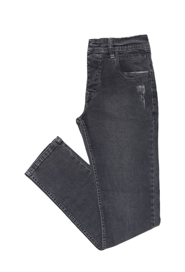 خرید شلوار جین مردانه پنبه کش رنگ زغالی مات سنتر