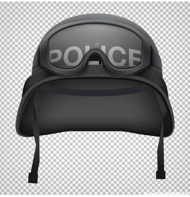 تصویر کلاه و عینک پلیس ویژه به صورت دوربری شده