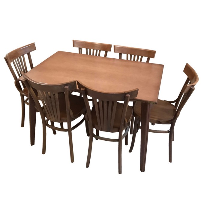 قیمت و خرید میز و صندلی ناهار خوری 6 نفره اسپرسان چوب مدل Sm43