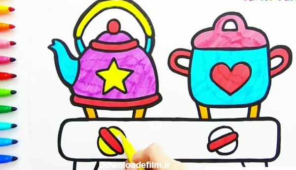 نقاشی کودکانه ظرف غذا ❤️ [ بهترین تصاویر ]