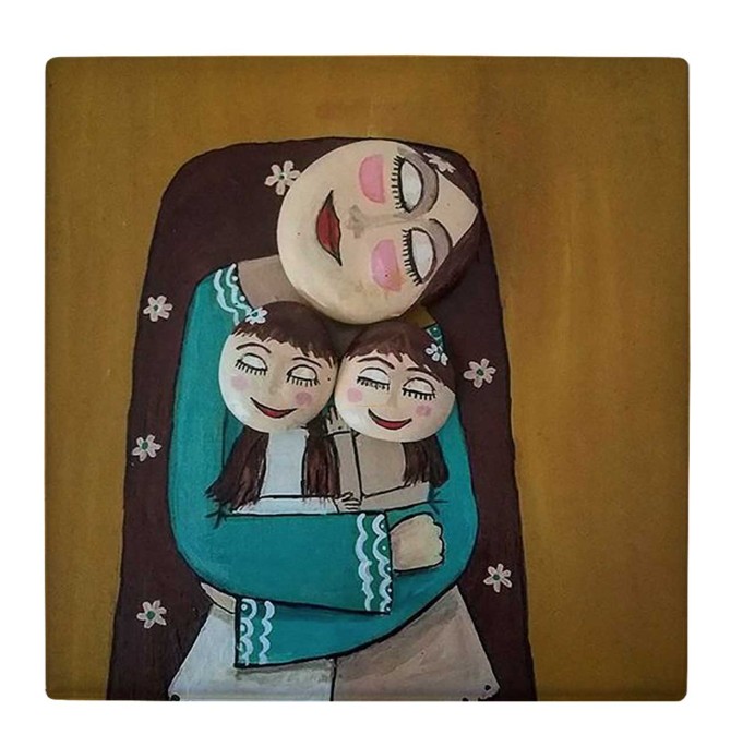 قیمت و خرید کاشی طرح نقاشی مادر و دو دختر بچه کد 5795316_4206