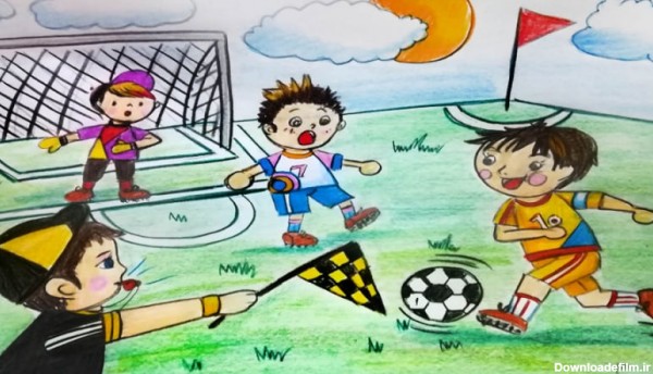 درس دهم-آموزش نقاشی (چگونه یک مسابقه فوتبال را نقاشی کنیم؟)