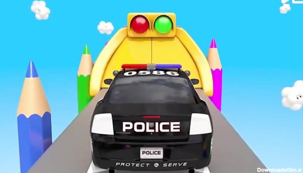 کارتون رنگ آمیزی ماشین پلیس