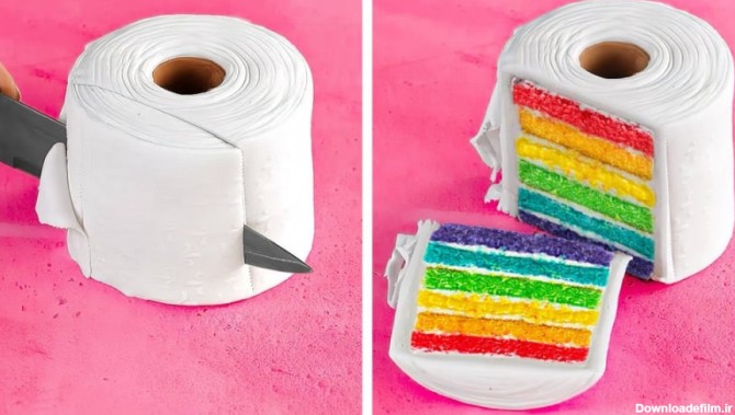 کیک کاغذی توالت - ایده های دسر - دستور العمل های کیک و شکلات