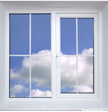 عکس احساسی پنجره در آسمان در کنار ابرهای سفید به صورت مفهومی