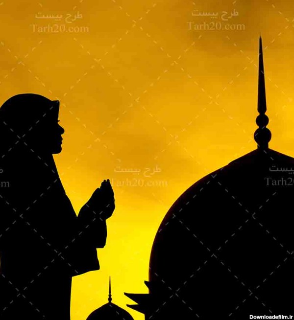 تصویر با کیفیت خانم مسلمان در حال دعا - طرح 20