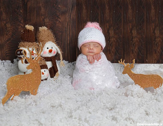 ایده عکس نوزاد در زمستان - آتلیه بارداری ، نوزاد و کودک فرزند پاک