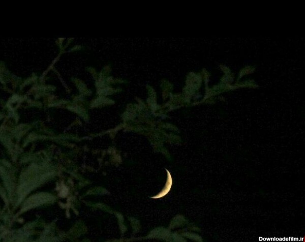 عکس هلال ماه در شب
