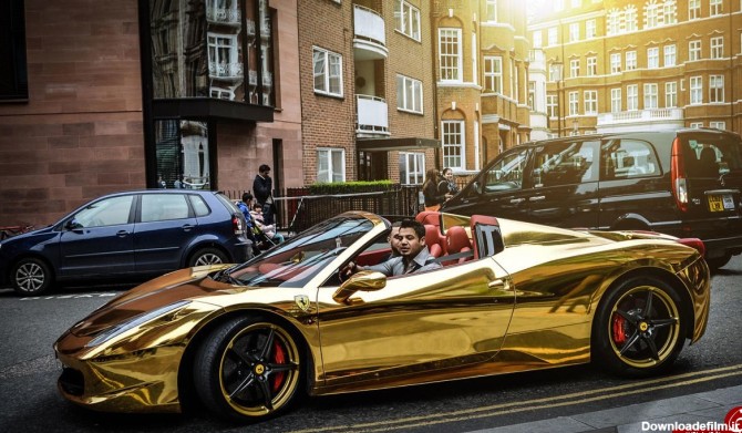 گران قیمت ترین خودرو با روکش طلا در خیابان های اروپا+تصاویر