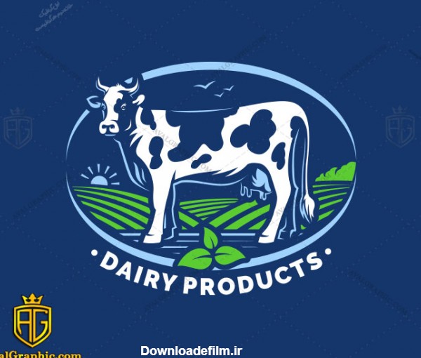 لوگو جذاب فروشگاه لبنیات و شیر