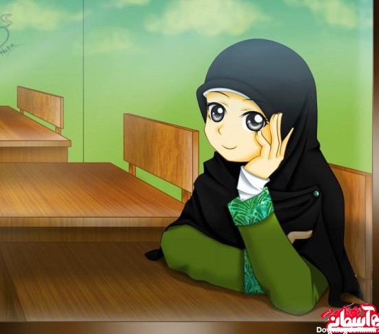 عکس دختر با حجاب کارتونی برای پروفایل