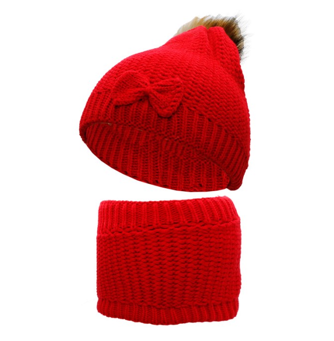 قیمت و خرید ست کلاه و شال گردن بافتنی دخترانه مدل SAM کد 152 رنگ قرمز