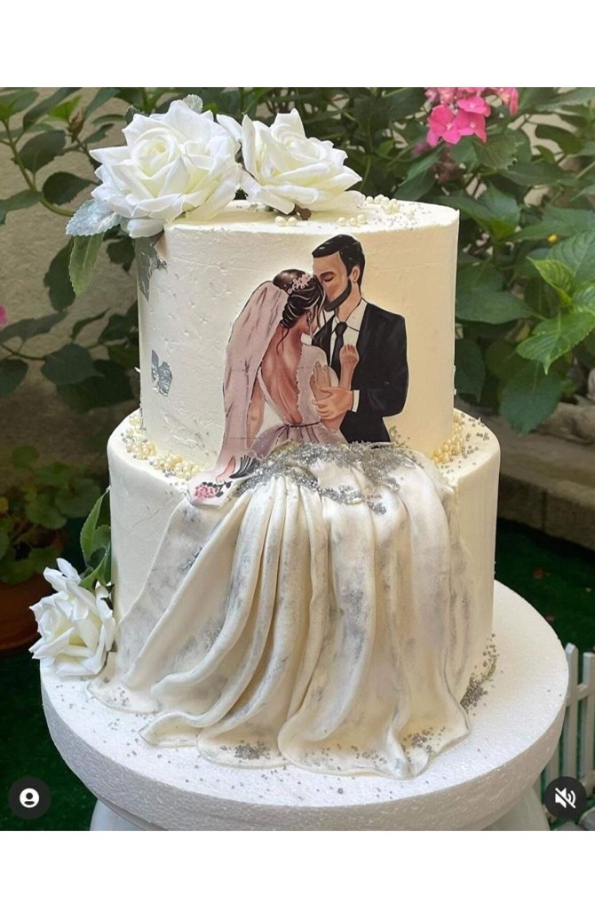 قیمت و خرید چاپ کاغذ شیرینی روی کیک خوراکی با عکس عروس و داماد sevvom