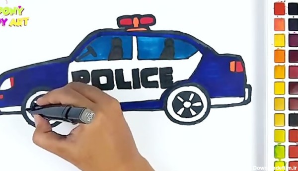 آموزش نقاشی به کودکان - ماشین پلیس