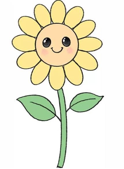نقاشی کودکانه گل آفتابگردون - موشیما