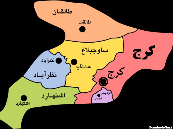 نقشه استان البرز