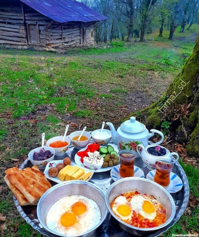 عکس صبحانه در طبیعت