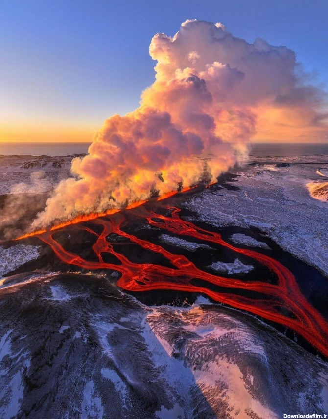 عکس/ عکس‌های رنگارنگ از فوران آتشفشانی در شبه جزیره ریکیانس در ایسلند