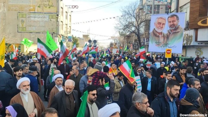 گوشه‌هایی از حضور پرشور مردم قم در راهپیمایی ۲۲ بهمن