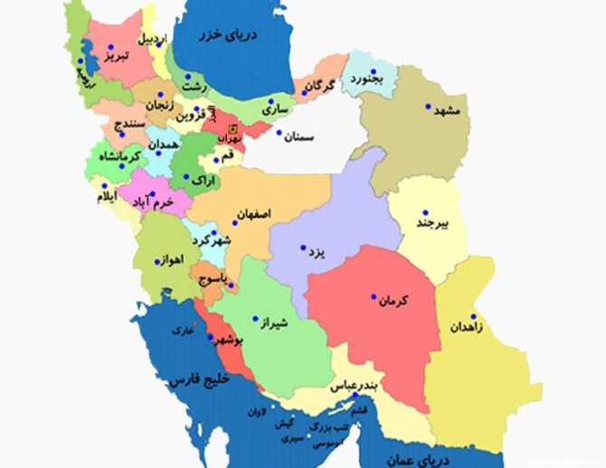 عکس نقشه ایران رنگی - دیجیت باکس - DigitBox