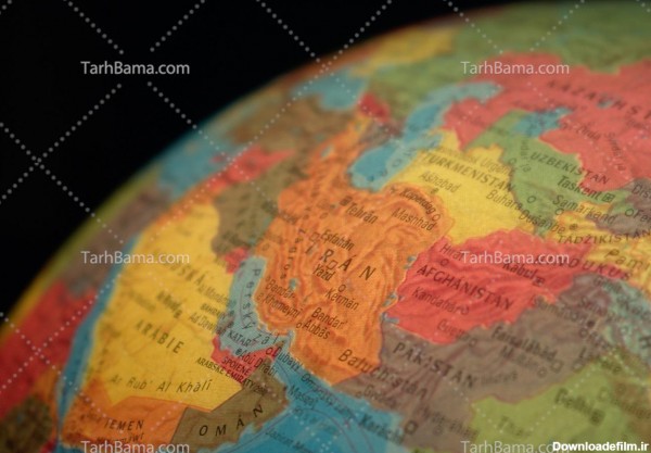 تصویر با کیفیت نقشه ایران روی کره زمین
