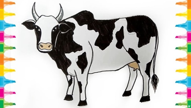 نقاشی از گاو - چگونه یک گاو بکشیم نقاشی ساده و آسان برای بچه ها