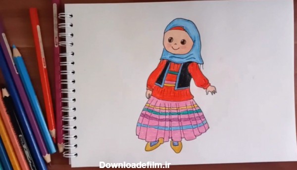 آموزش نقاشی کودکانه دختر شمالی