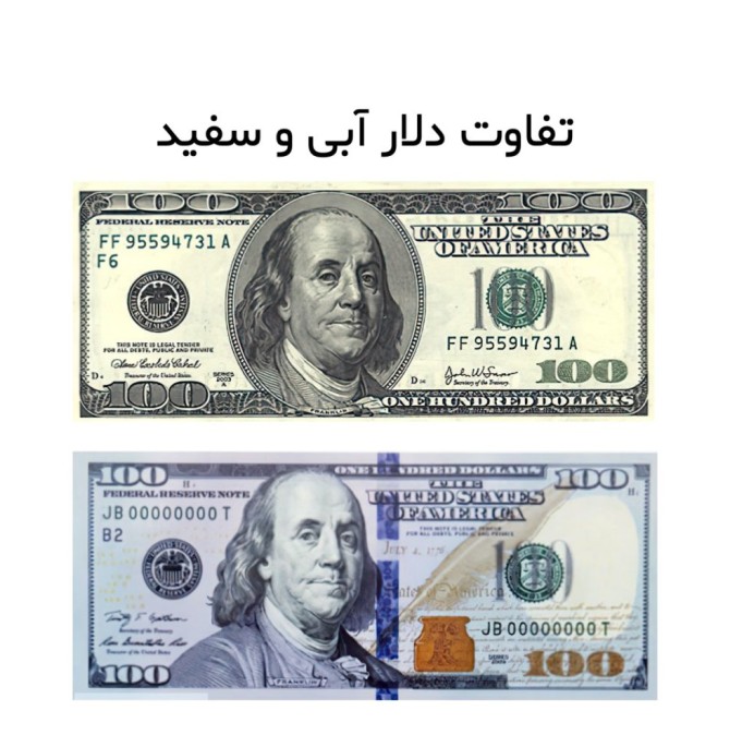 دلار آبی و سفید 4 تفاوت کلیدی و نکات جلوگیری از کلاهبرداری