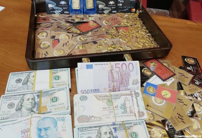 عکس| نمایش کیف پر از سکه و ارز کشف شده از مدیران سابق بانک مرکزی