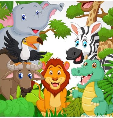 دانلود فایل رایگان بکگراند کارتونی حیوانات جنگل