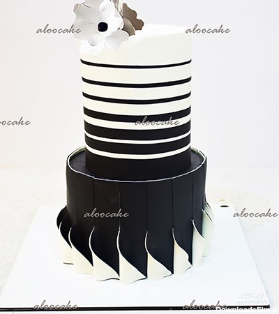 کیک زنانه سیاه و سفید 🎂|جدیدترین کیک های الوکیک زمستان 1401