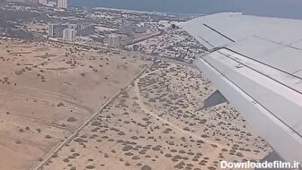 لحظه آتش گرفتن موتور هواپیمای کیش - مشهد بر فراز جزیره کیش (فیلم)