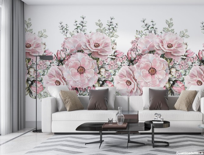 کاغذ دیواری طرح گل های پهن w11011300 - خرید با قیمت مناسب - والینو