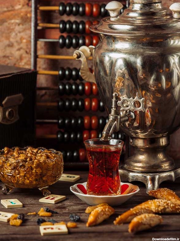 عکس سماور و فنجان چای | تیک طرح مرجع گرافیک ایران