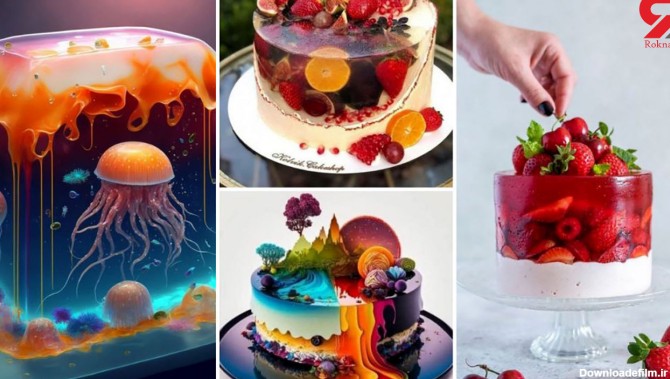 کیک ژله ای فانتزی در مدل های رنگارنگ / عکس