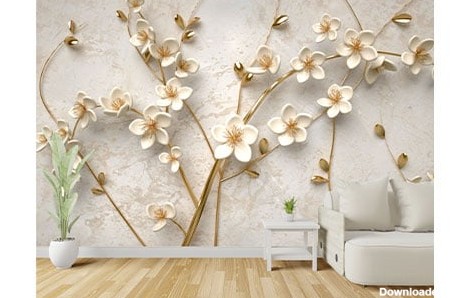 پوستر کاغذ دیواری گل سه بعدی FL0040- دیجی وال - کاغذ دیواری