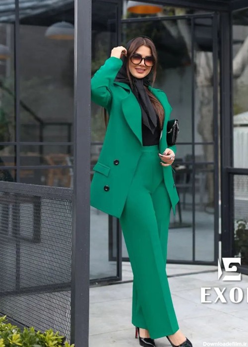 عکس کت و شلوار زنانه رنگ سبز