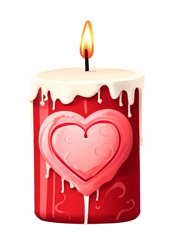 دانلود طرح شمع با نقش قلب