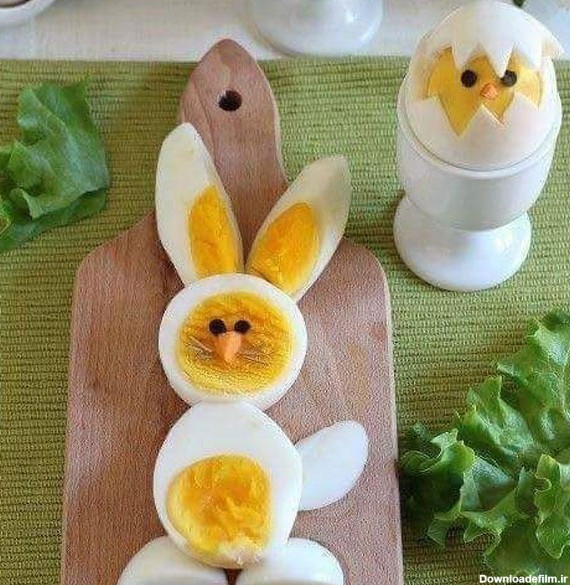 عکس تزیین شده تخم مرغ آب پز