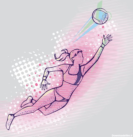 تصویر از یک والیبال بازیکن پریدن 1359294
